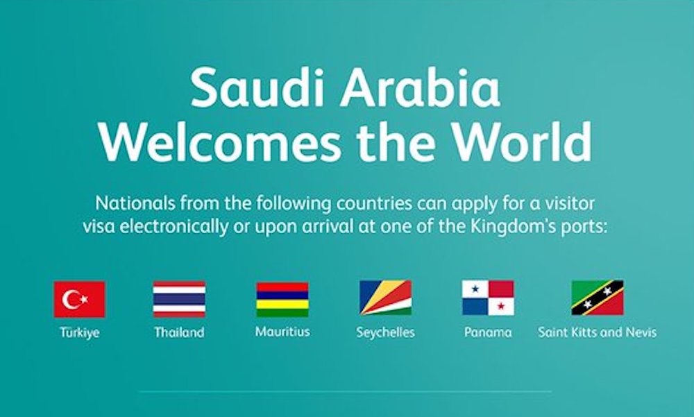 Saudi Arabia adds 6 new countries to e-visa pool