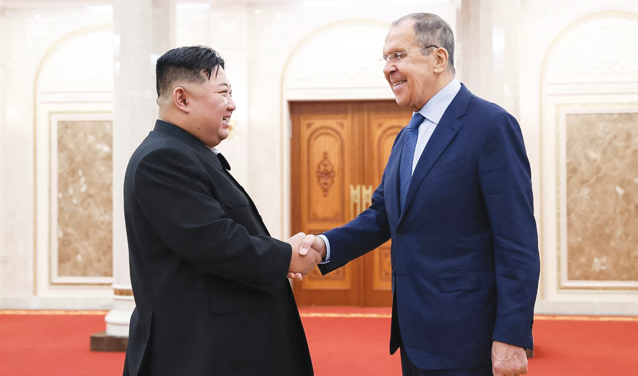 Russian Foreign Minister Sergei Lavrov meets with North Korean leader Kim Jong Un in Pyongyang. (AFP)