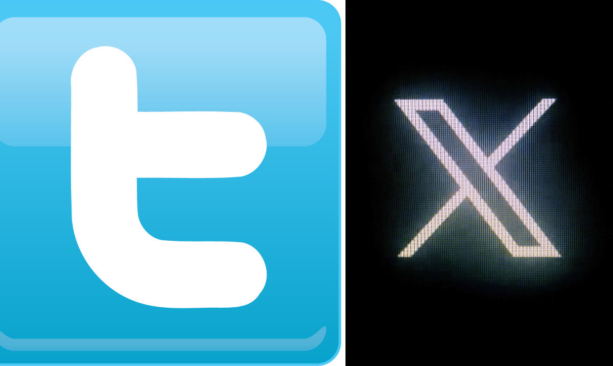 Twitter’s original logo (left) and the rebranded one. (AFP file photos)