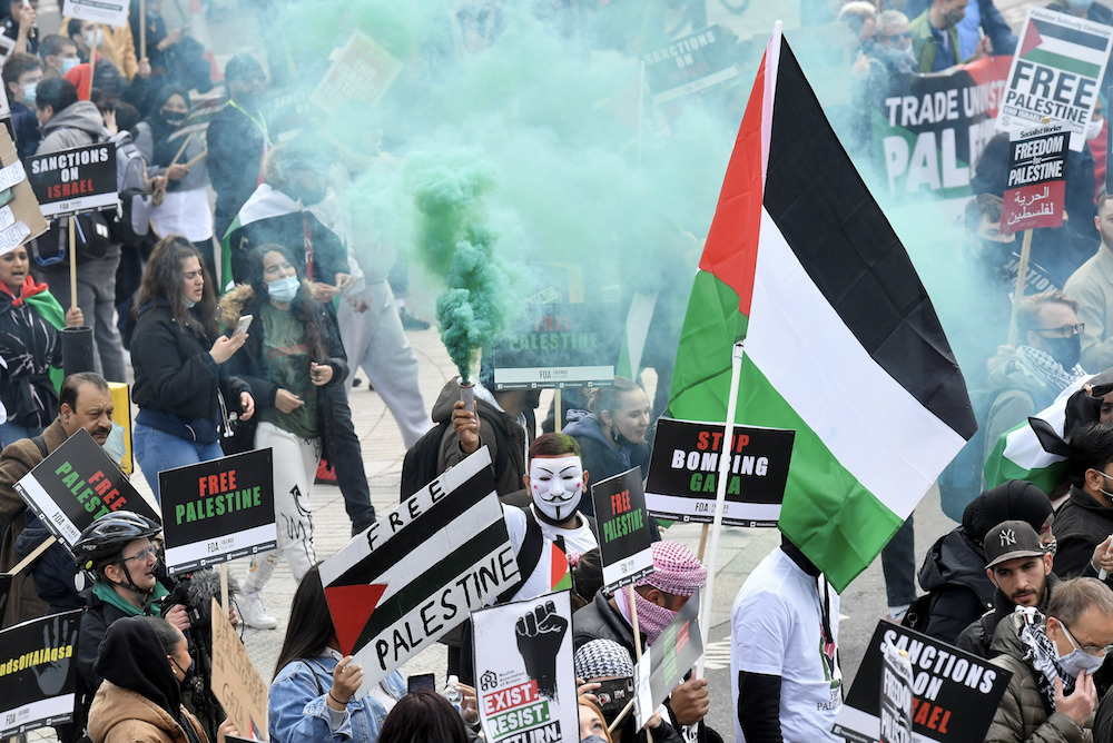 The rise in Islamophobia comes amid massive pro-Palestine protests in the capital, with another major demonstration planned for Saturday. (Reuters)