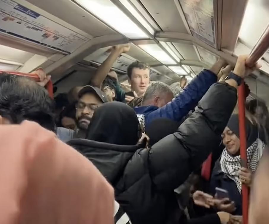 The incident happened on Saturday as about 100,000 protesters took part in a pro-Palestinian demonstration in the British capital. (Social media platform X)