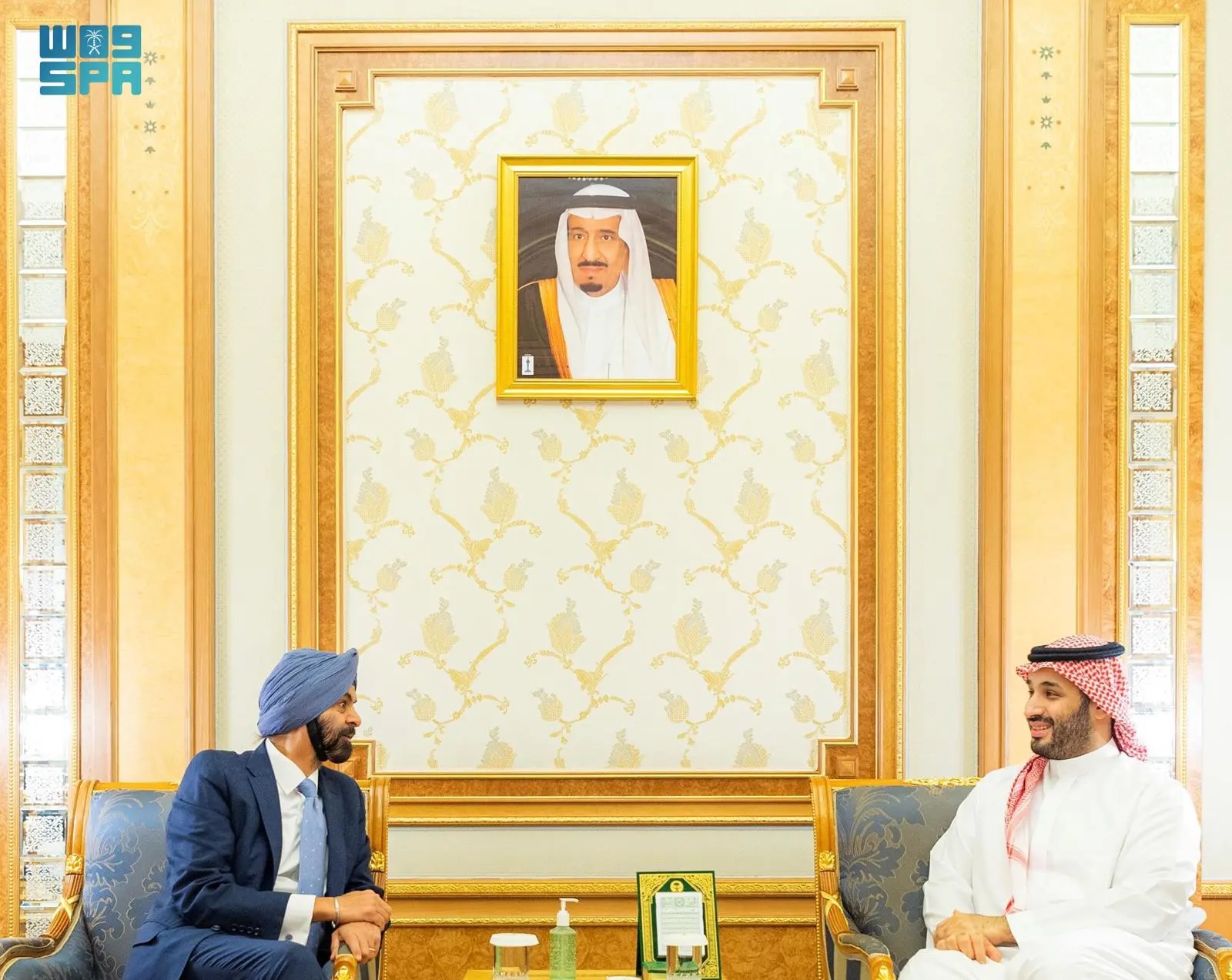 World Bank President Ajay Banga called on Crown Prince Mohammed bin Salman on Tuesday. SPA