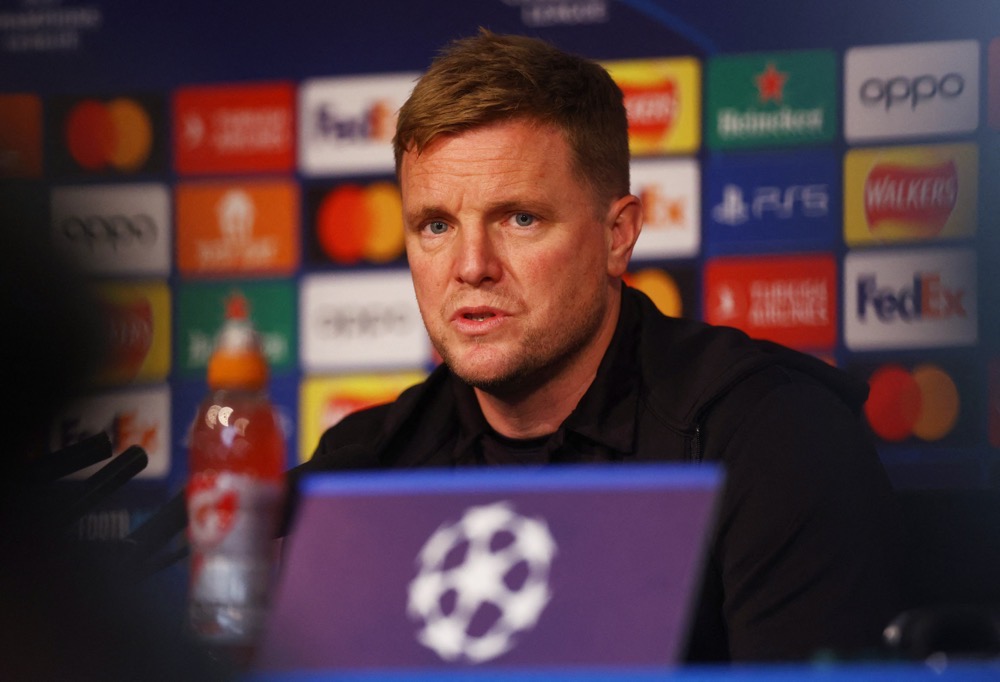 Newcastle United manager Eddie Howe during the press conference on Tuesday. (Action Images/Reuters)