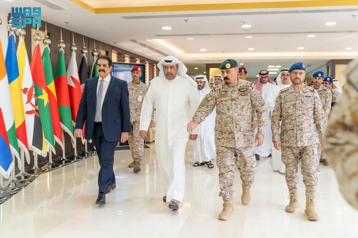Kuwaiti Defense Minister Sheikh Ahmad Fahad Al-Ahmad Al-Sabah at the IMCTC headquarters in Riyadh. (SPA)