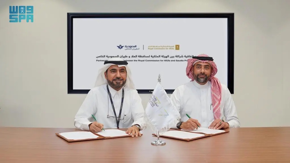 RCU and Saudia Private Aviation signing a partnership deal. (SPA)