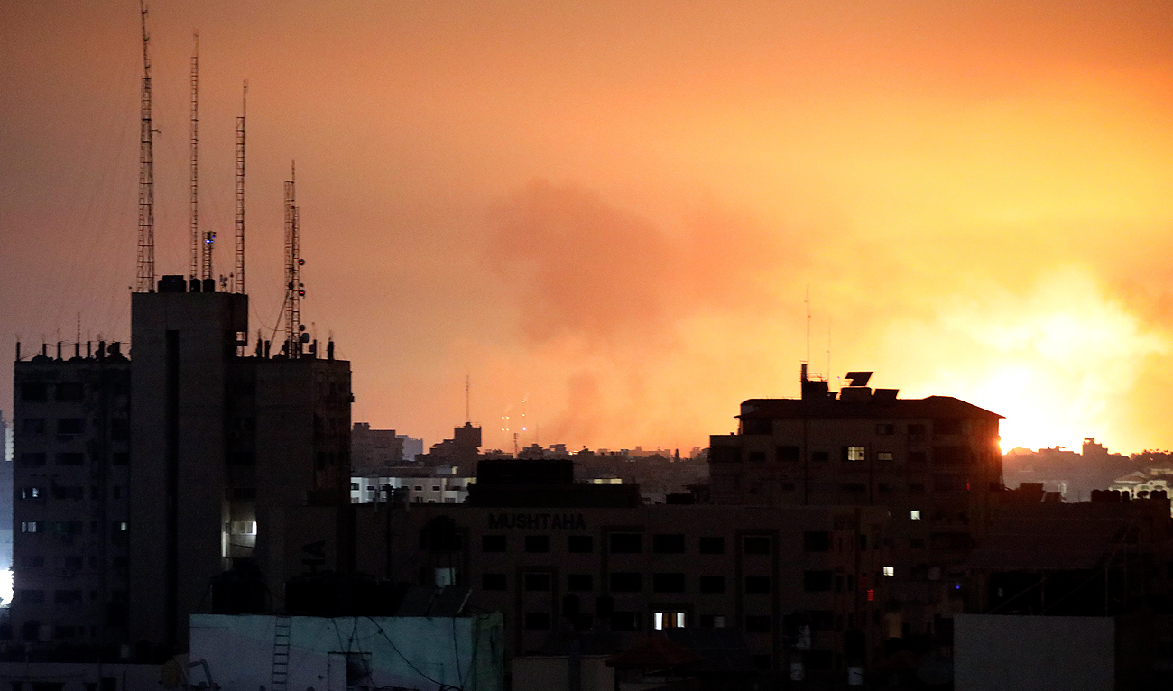 Explosions caused by Israeli airstrikes in the northern Gaza Strip, Friday, Oct. 27, 2023. (AP)