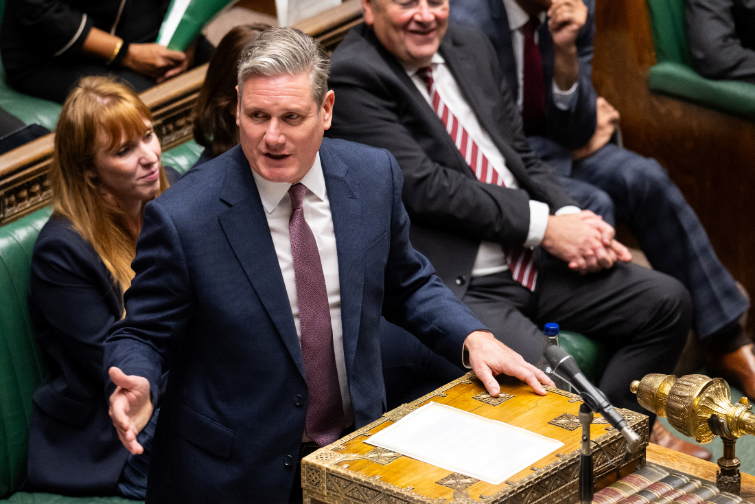 Labour’s position, set by Keir Starmer, has seen the party reject calls for a ceasefire and back opening of humanitarian aid channels into Gaza. (File/AFP)