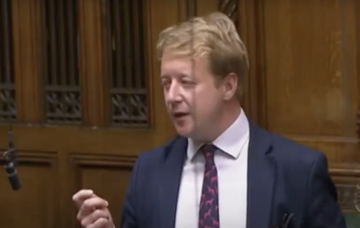 Conservative MP Paul Bristow addressing the UK's House of Parliament. (Screenshot)