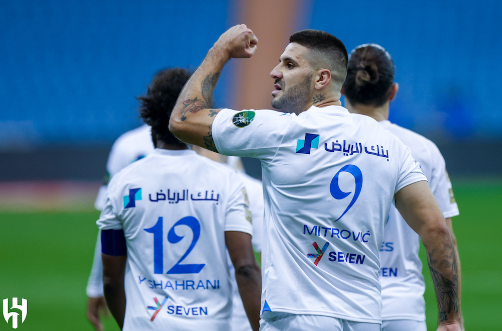 Aleksandar Mitrovic and Ruben Neves eased Al-Hilal into the quarter-finals of the King’s Cup on Monday. (X/@AlHilalFC_EN)