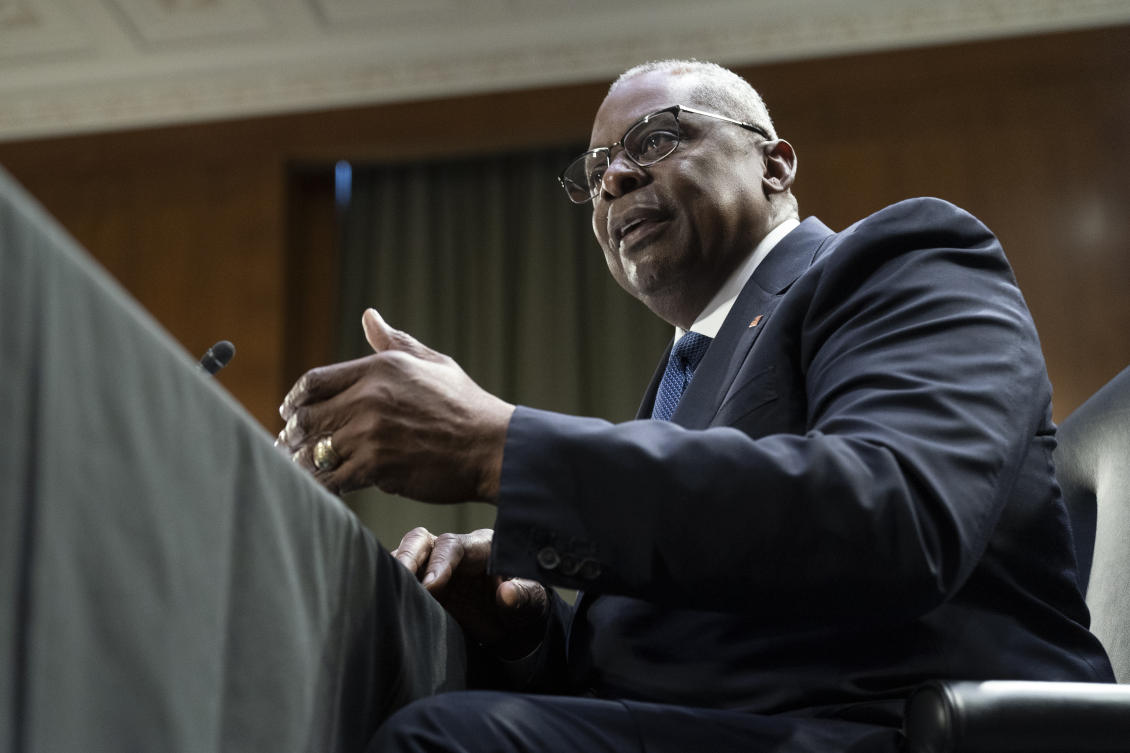 Defense Secretary Lloyd Austin testify before a Senate Appropriations Committee hearing to examine the national security supplemental request, on Capitol Hill in Washington, on Oct. 31, 2023. (AP)