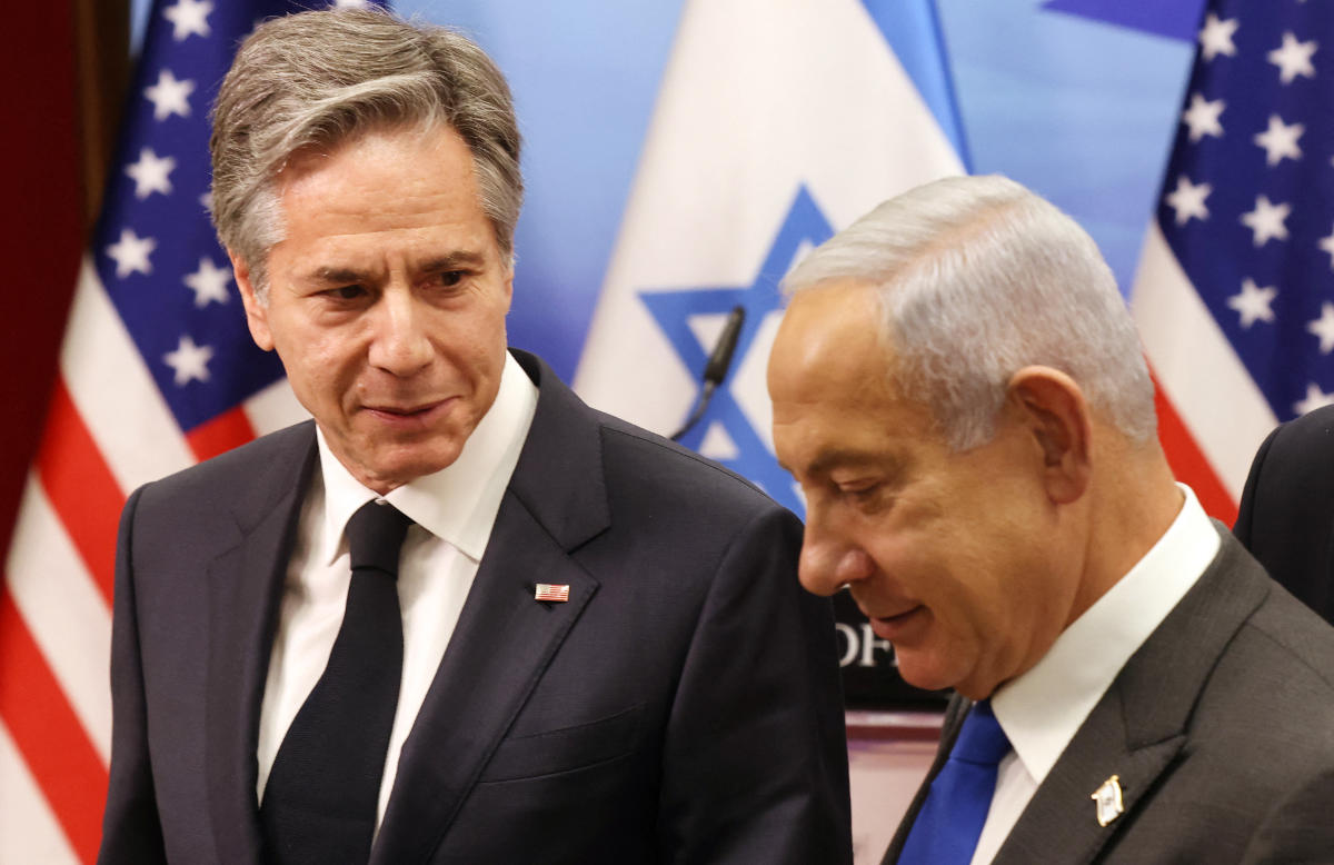 US Secretary of State Antony Blinken (L) and Israeli Prime Minister Benjamin Netanyahu are pictured during a joint press conference in Jerusalem. (AFP file photo)