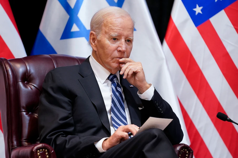 US President Biden felt he had to demonstrate his support for Israelis at their time of loss and pain. (AP)