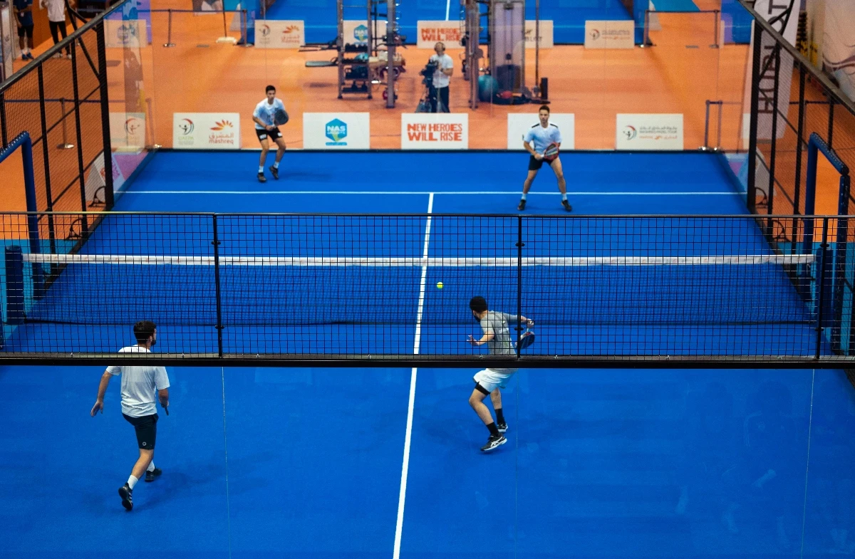After rounds in Dubai, Sharjah and Ajman, the Mashreq Padel Tour is set for its first appearance in Abu Dhabi. (Supplied)