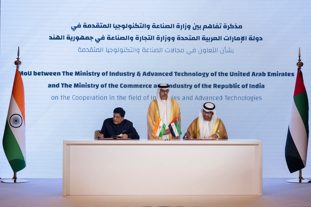 An MoU signed during the The 11th meeting of the UAE-India High Level Joint Task Force on Investments. (WAM)