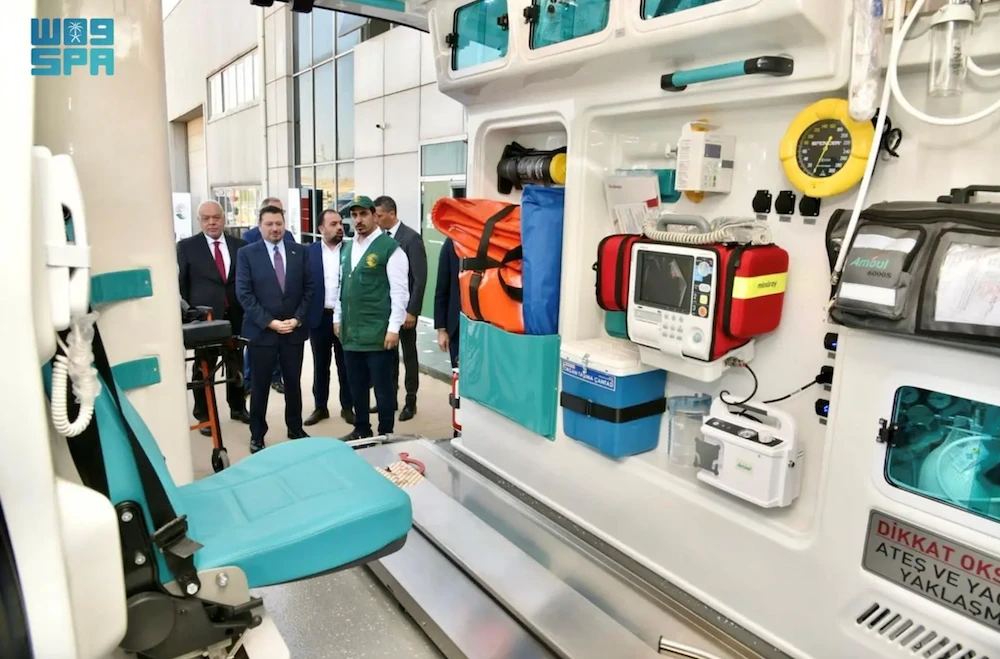 Saudi Arabia’s King Salman Humanitarian Aid and Relief Center has delivered 20 fully equipped ambulances to the Turkish Ministry of Health. (SPA)