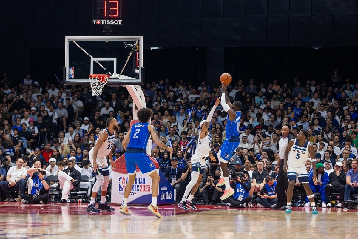 The Minnesota Timberwolves beat the Dallas Mavericks 104-96 at the Etihad Arena in the second of the NBA Abu Dhabi Games 2023. (NBA)
