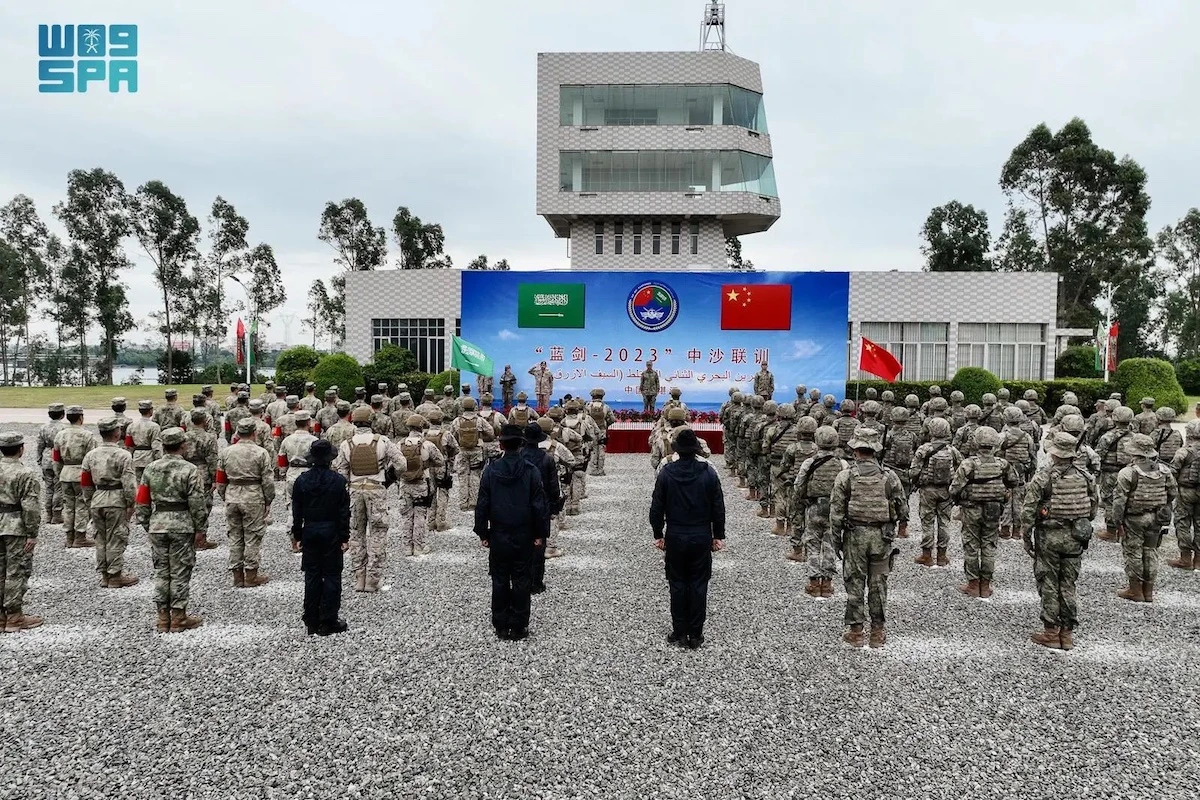 The Royal Saudi Navy and China’s People’s Liberation Army Navy launched a joint military exercise in Zhanjiang. (SPA)