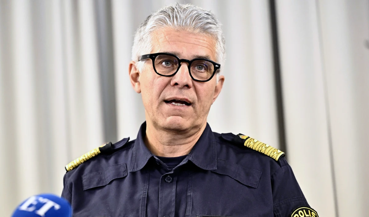 Chief of the National Police Anders Thornberg speaks during a press conference due to recent events connected to organized crime and gang crime, in Stockholm, Sweden, Tuesday Oct. 10, 2023. (AP)