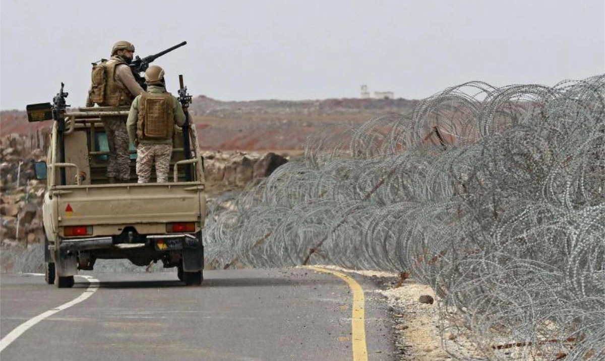 Jordanian soldiers patrol roads along the border with Syria. (AFP/File)