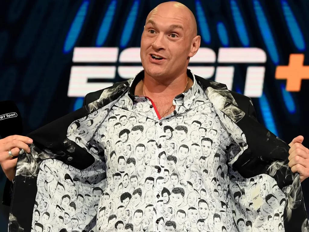 Tyson Fury is known for sporting creative suits ahead of his big fights. (Supplied)