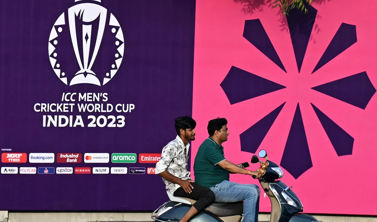 Commuters scoot through complex of the Narendra Modi Stadium in Ahmedabad on October 2, 2023. (AFP/File)