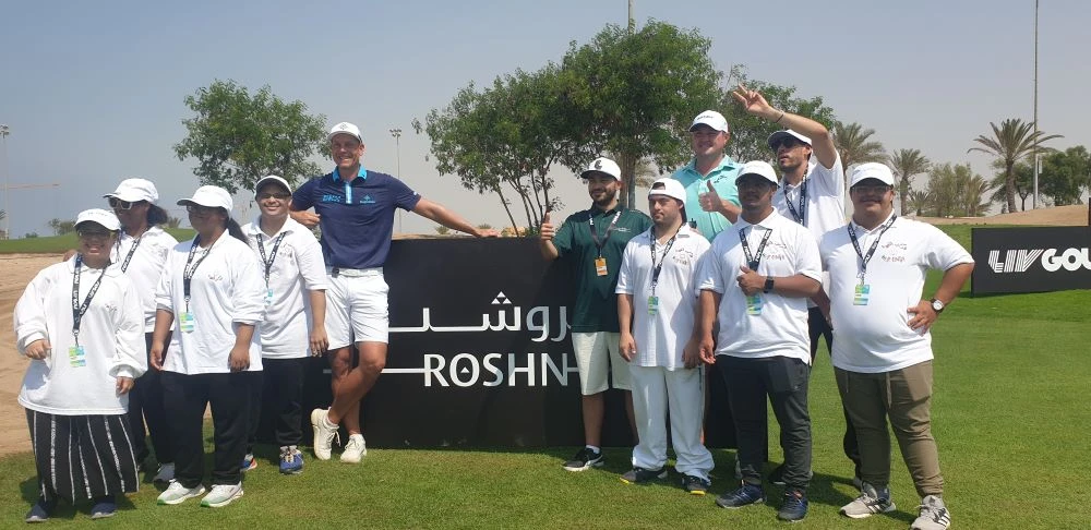 Jason Kokrak and Henrik Stenson spent time with children with special needs ahead of LIV Golf Jeddah. (LIV Golf)