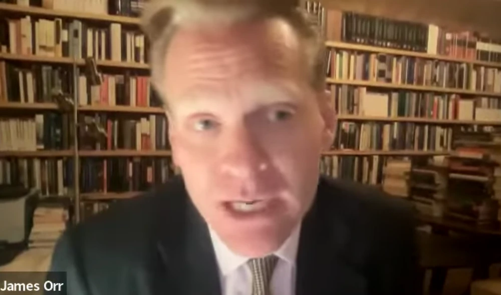 Cambridge University professor James Orr has been accused of racism for comments about pro-Palestine protests in central London. (Screenshot/YouTube)