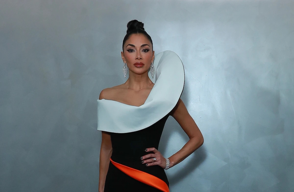 The star wore a black form-fitting dress from the designer’s Fall/Winter 2023 collection. (Getty Images)