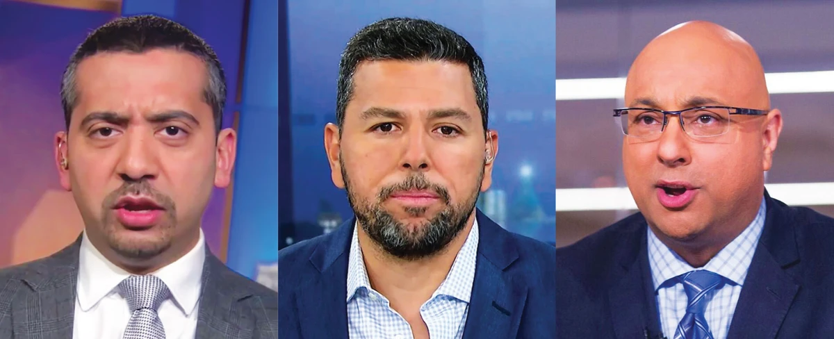 From left to right: Mehdi Hasan, Ayman Mohieddine and Ali Velshi. (MSNBC)