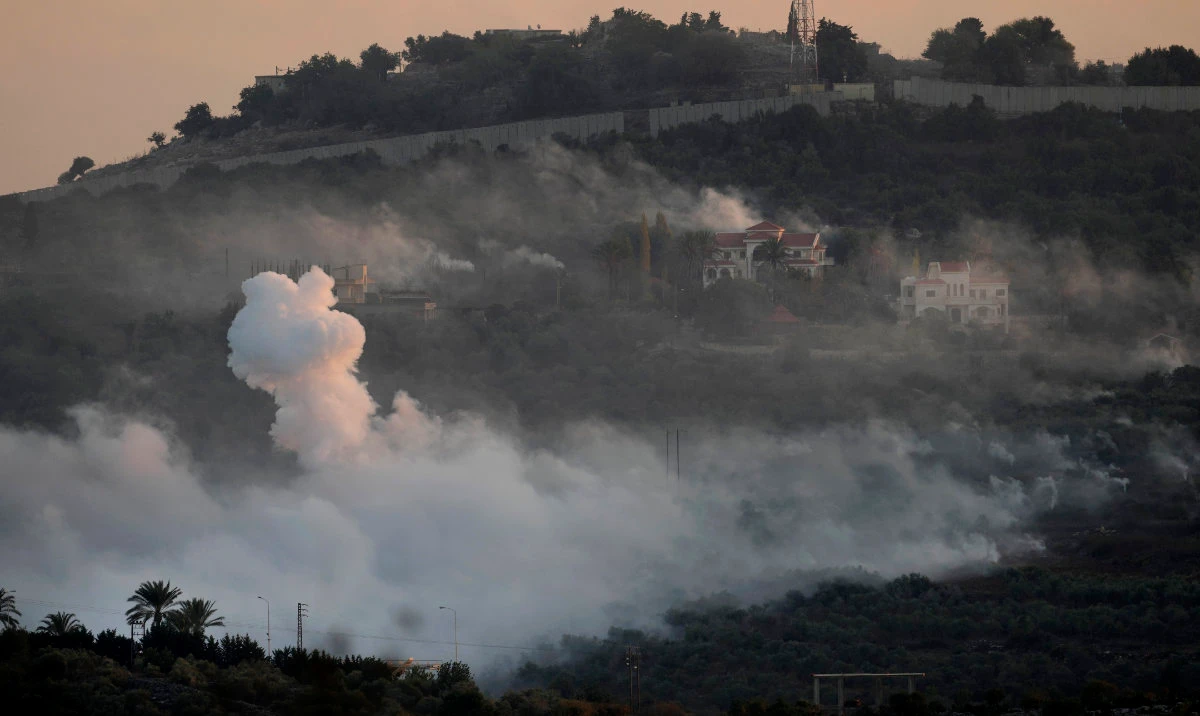 Smoke rises from Israeli shelling in Dahaira, a Lebanese border village with Israel, south Lebanon, Monday, Oct. 16, 2023. (AP)