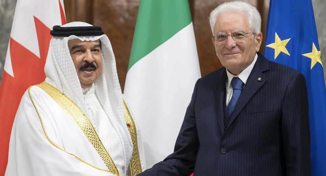 Bahrain’s King Hamad bin Isa Al-Khalifa met with Italian President Sergio Mattarella during his visit to Rome. (Supplied)