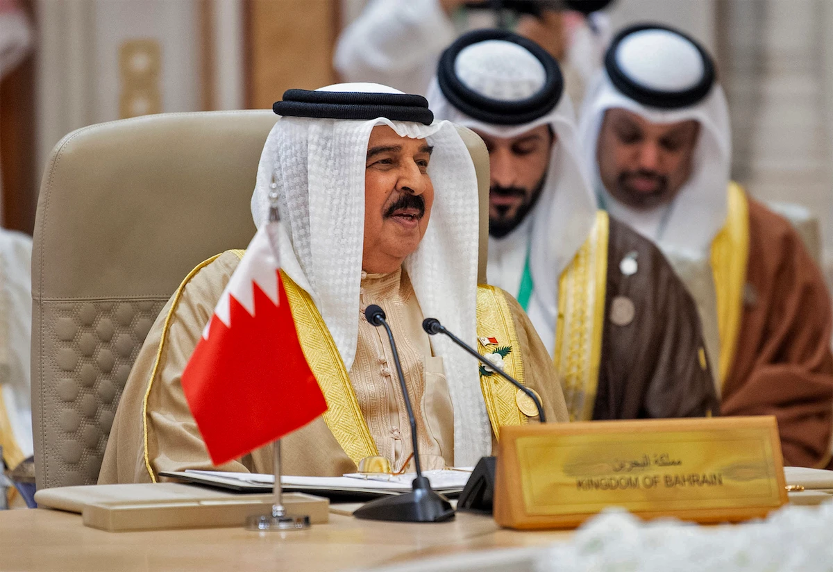 Bahraini King Hamad bin Isa Al Khalifa attending the forty-third session of the GCC in Riyadh. (SPA)