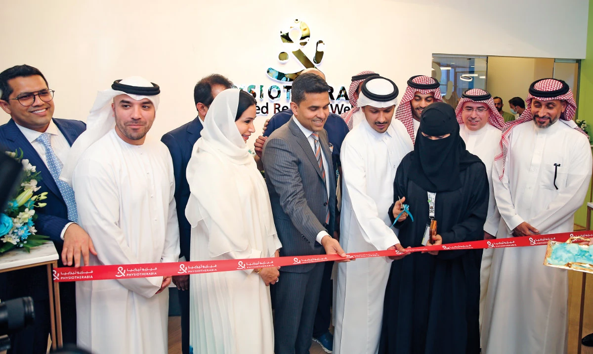 Dr. Shamsheer Vayalil, chairman of Burjeel Holdings; Ali Al-Sagri, chairman of Leejam Sports, and Shadan Alsagri, deputy CEO of Leejam Sports, open the center.