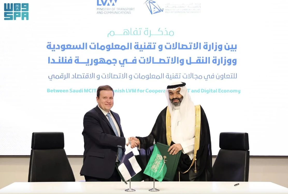 Saudi Communications and Information Technology Minister Abdullah Al-Sawah and Finnish Foreign Trade and Development Minister Phil Tavio signed the agreement. SPA.