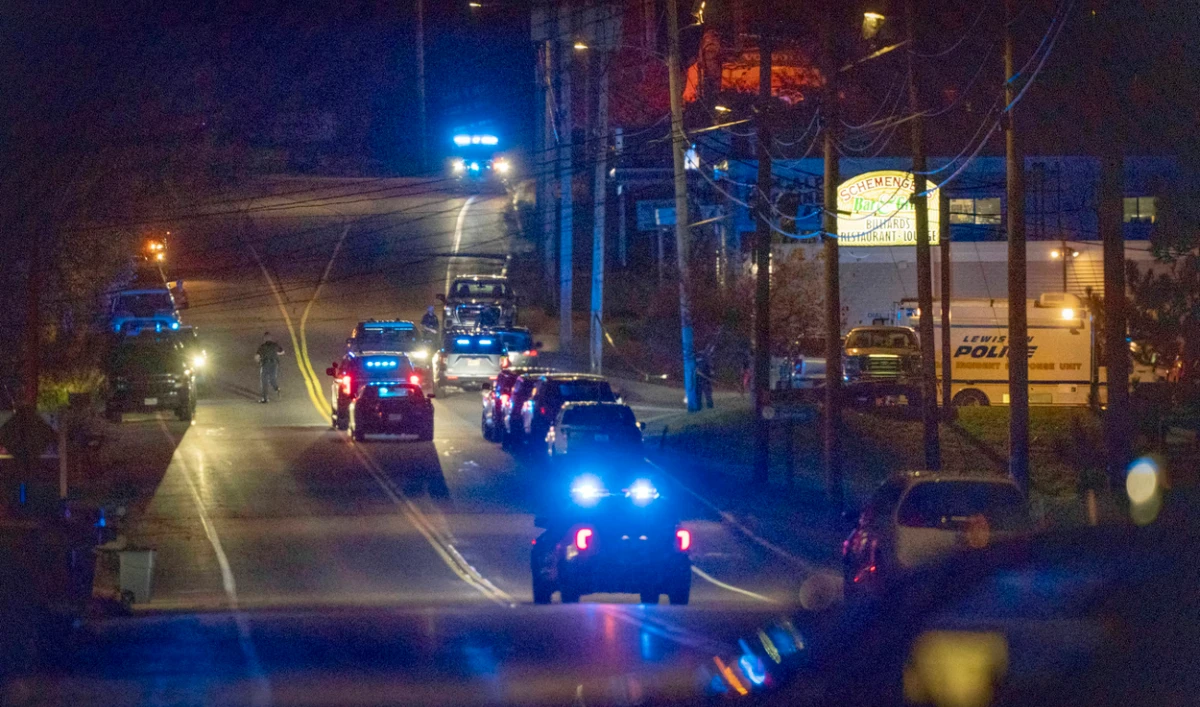 Police respond to an active shooter situation in Lewiston, Maine, Wednesday, Oct. 25, 2023. (AP)