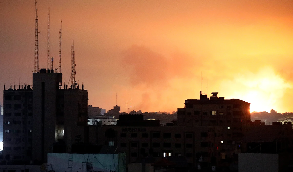 Explosions caused by Israeli airstrikes in the northern Gaza Strip, Friday, Oct. 27, 2023. (AP)