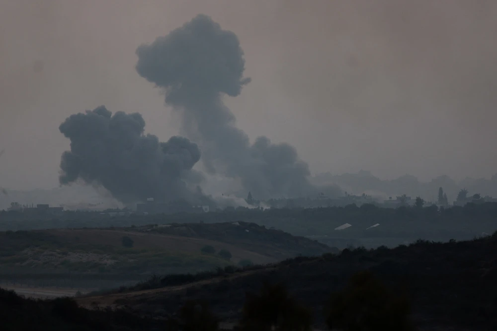 Smoke rises over Gaza, as seen from Israel’s border with Gaza, in southern Israel Oct. 28, 2023. (Reuters)