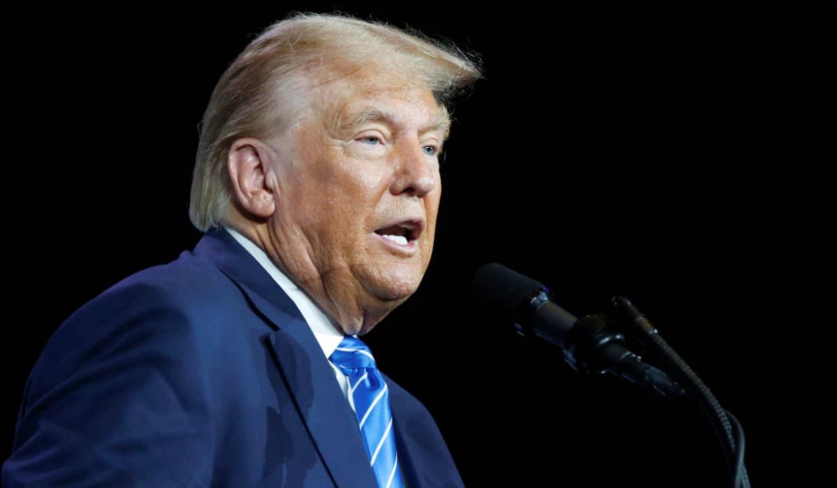 Republican U.S. presidential candidate and former U.S. President Donald Trump speaks during the Republican Jewish Coalition Annual Leadership Summit in Las Vegas, Nevada, U.S. October 28, 2023. (REUTERS)
