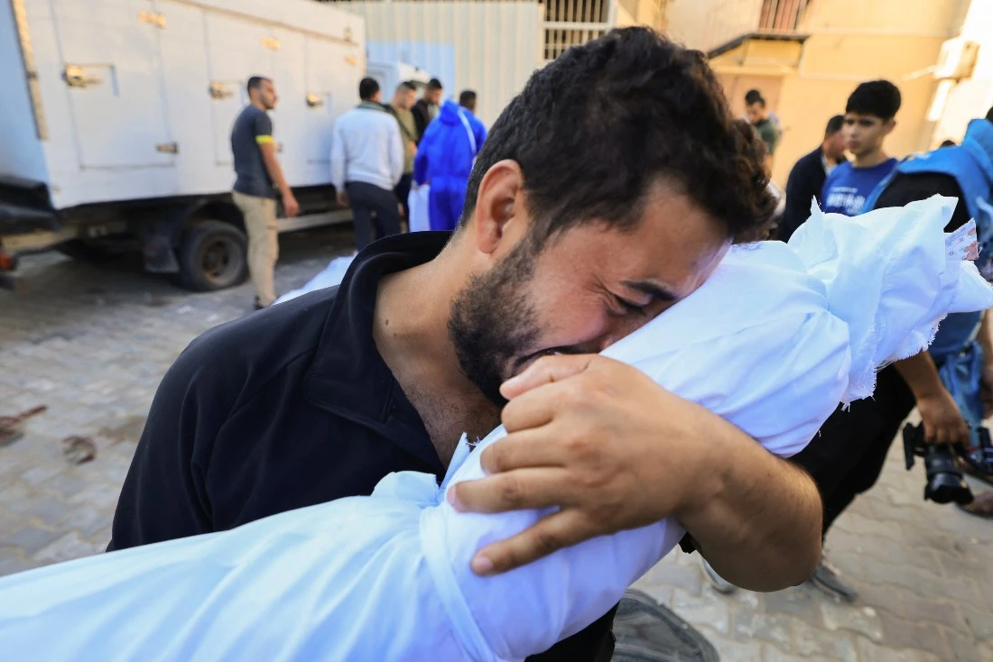 More than half the territory’s 2.3 million Palestinians have fled their homes. (AFP)