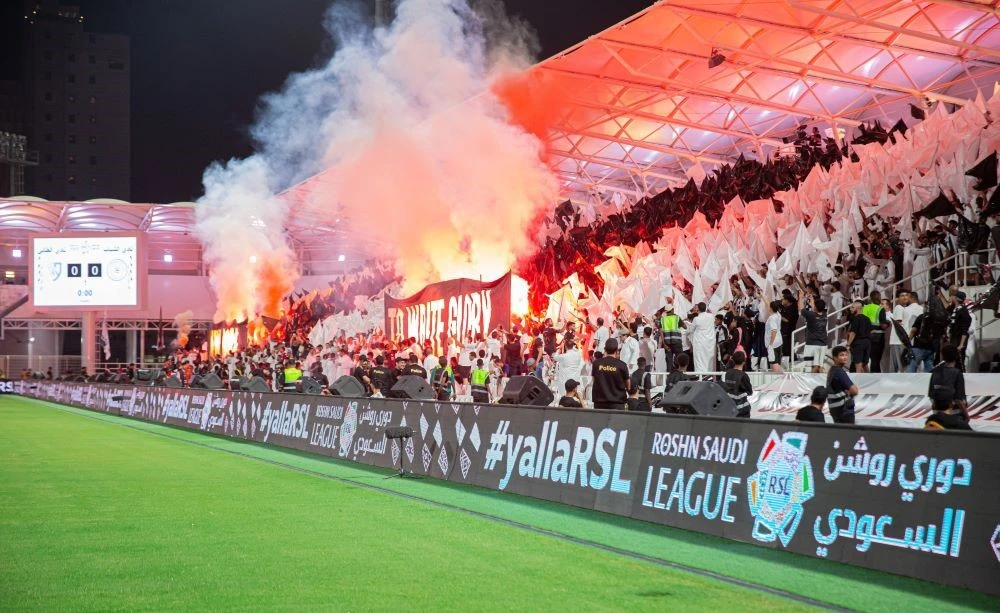 Al-Shabab’s new stadium opened with the club’s 2-0 win over Al-Tai. (Twitter/@AlShabab_EN)