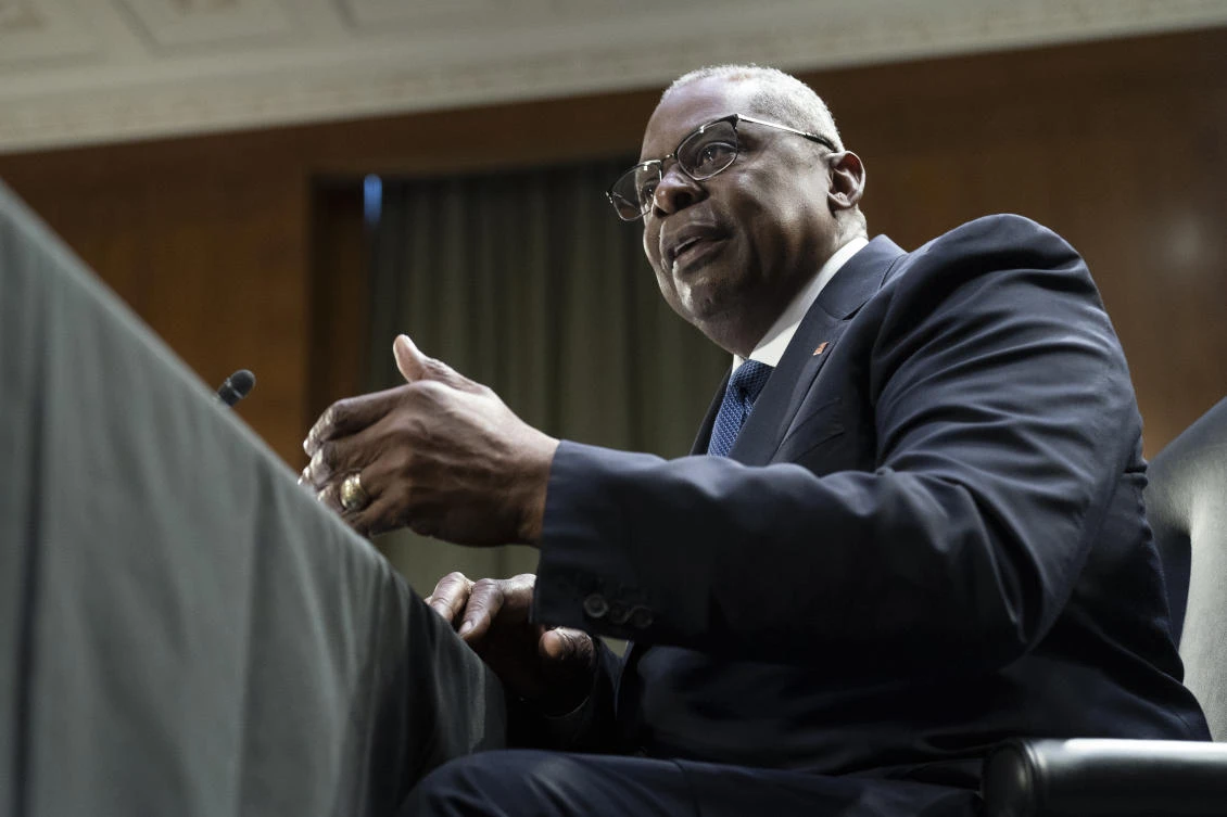Defense Secretary Lloyd Austin testify before a Senate Appropriations Committee hearing to examine the national security supplemental request, on Capitol Hill in Washington, on Oct. 31, 2023. (AP)