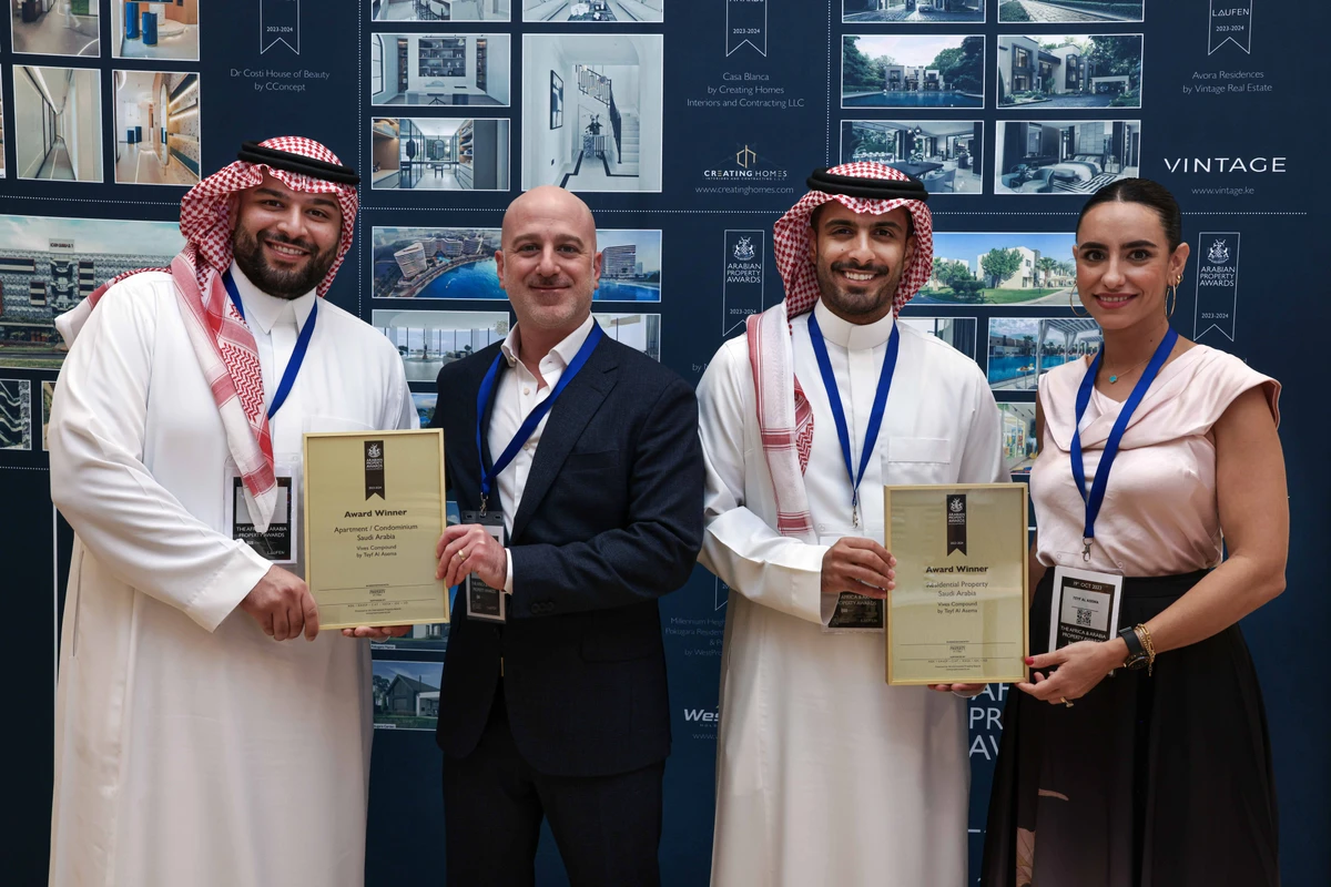 L-R: Metteb Al-Kredees, Rep.of the Owners; Jean Noujaim, GM; Faisal Al-Kredees, Rep.of the Owners & Giovanna N.,Leasing Director