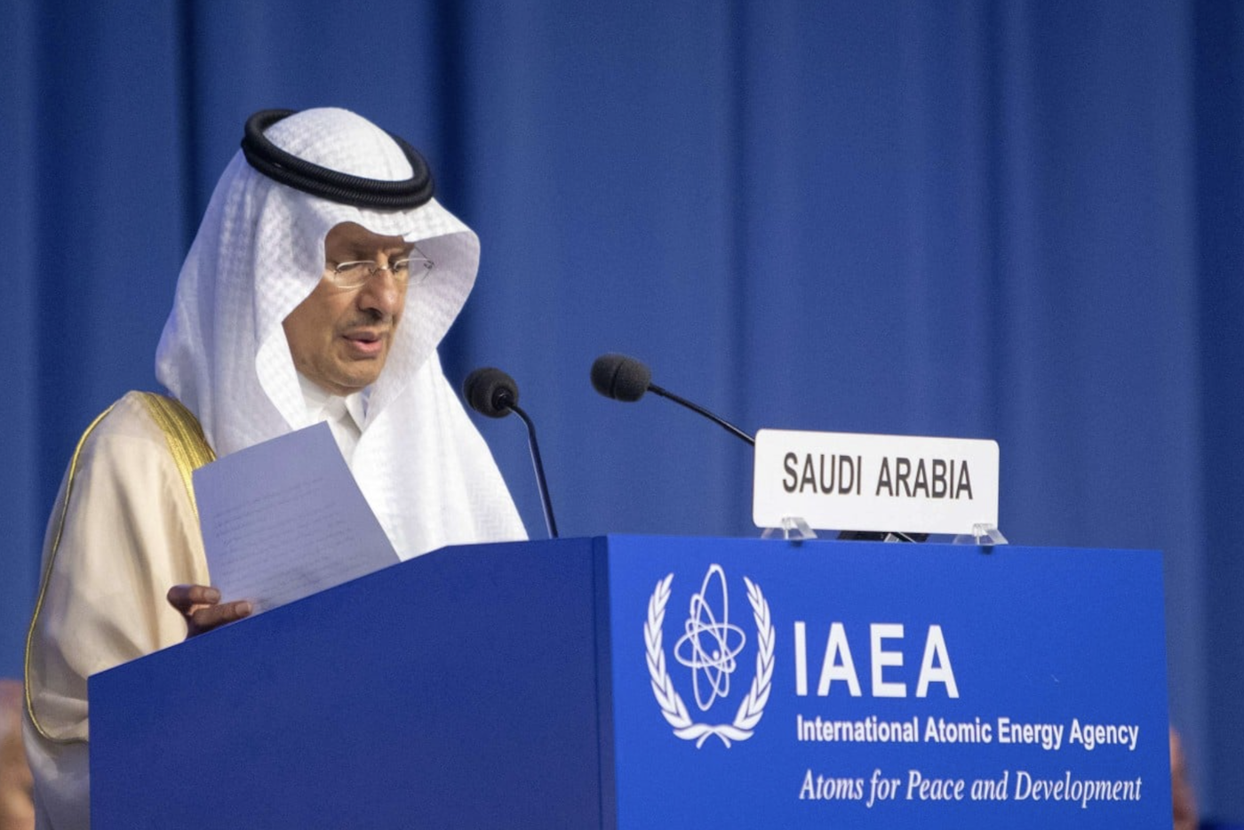 Why does the Kingdom intend to develop peaceful nuclear energy?