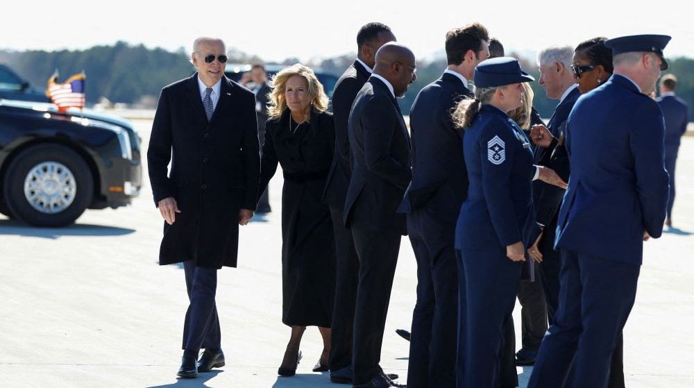 Joe and Jill Biden at Dobbins Air Reserve Base, Marietta, Georgia, US, Nov. 28, 2023. (Reuters)