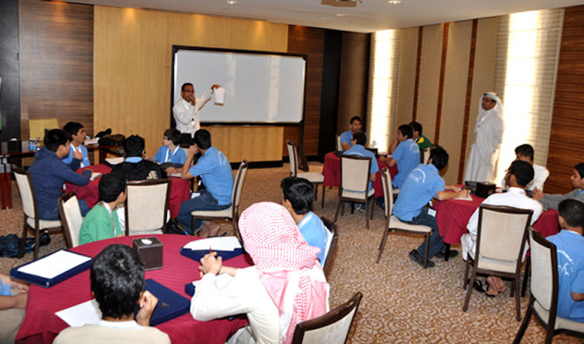 Students during one of Mawhiba’s training sessions. (SPA)