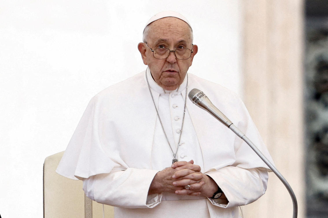Pope Francis said on Wednesday a two-state solution was needed for Israel and Palestine in order to put an end to wars such as the current one and called for a special status for Jerusalem. (Reuters/File)
