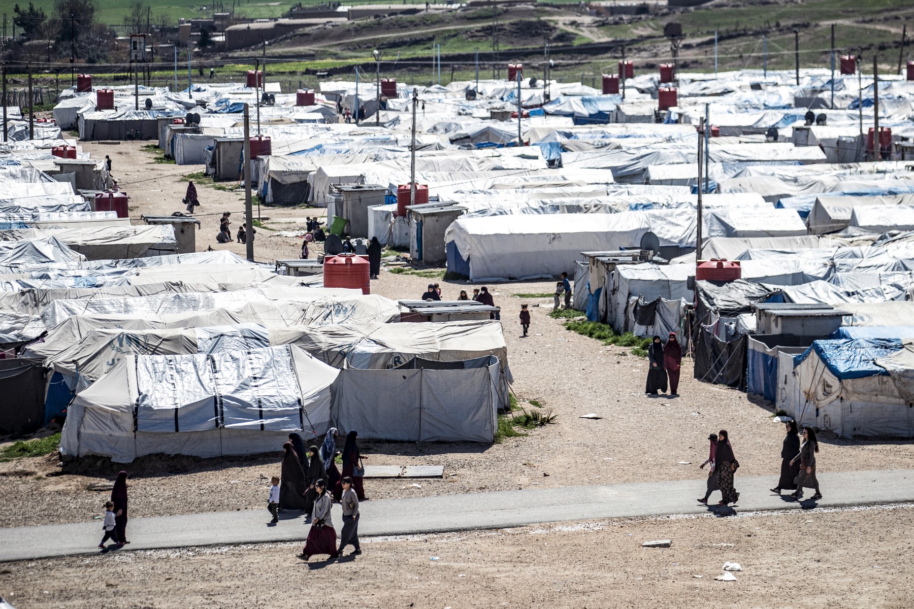 Most of the women have been detained in Al-Roj, in Syria’s northeast, for four years, and have not been charged with a crime (AFP)