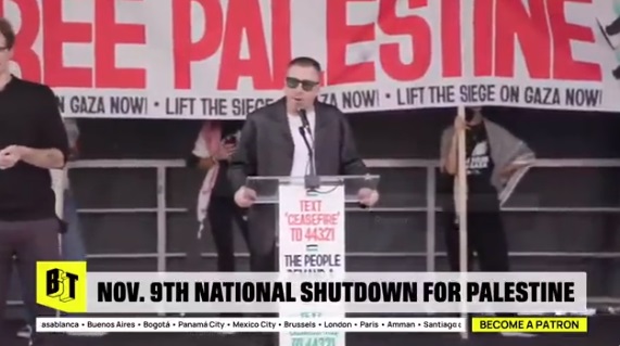 US rapper Macklemore speaks at pro-Palestine rally in Washington
