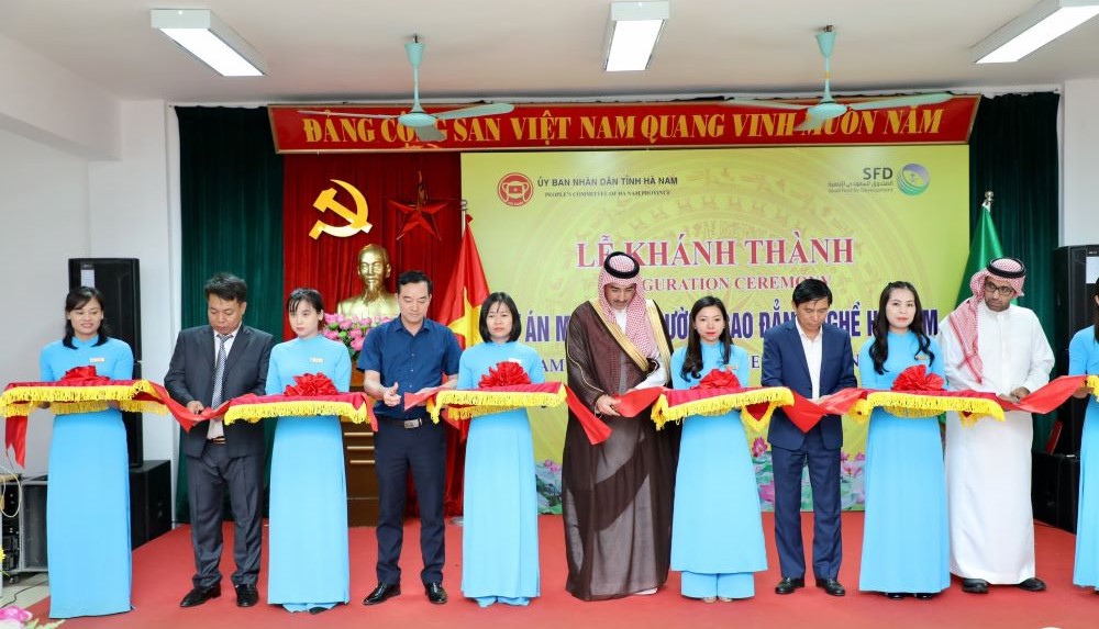 CEO of the Saudi Fund for Development Sultan Al-Marshad inaugurates Ha Nam Vocational College. (X: @SaudiFund_Dev)