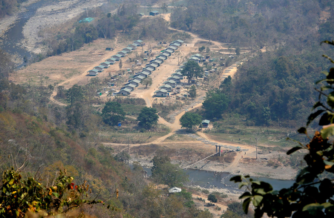 Myanmar’s military leadership is facing its biggest test since taking power in a 2021 coup after three ethnic minority forces launched a coordinated offensive in late October. Above, a camp of the Chin National Front near the India-Myanmar border in the northeastern state of Mizoram. (Reuters)